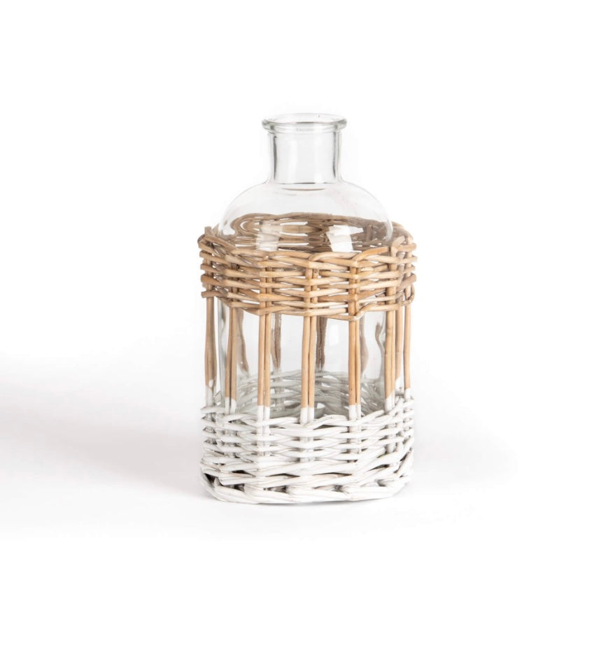 Glass Bottle with Open Weave