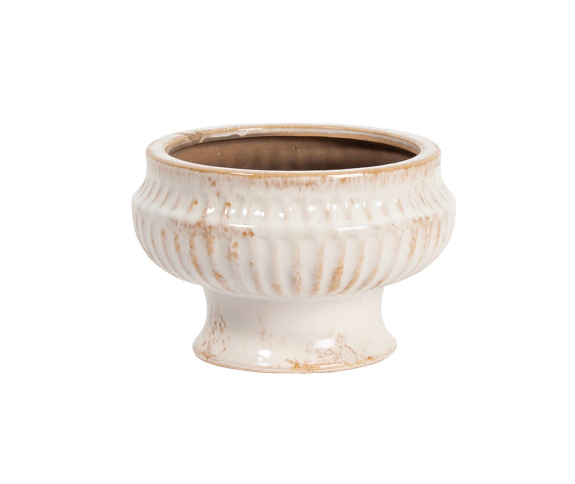 Antique Finish Ceramic Urn Small