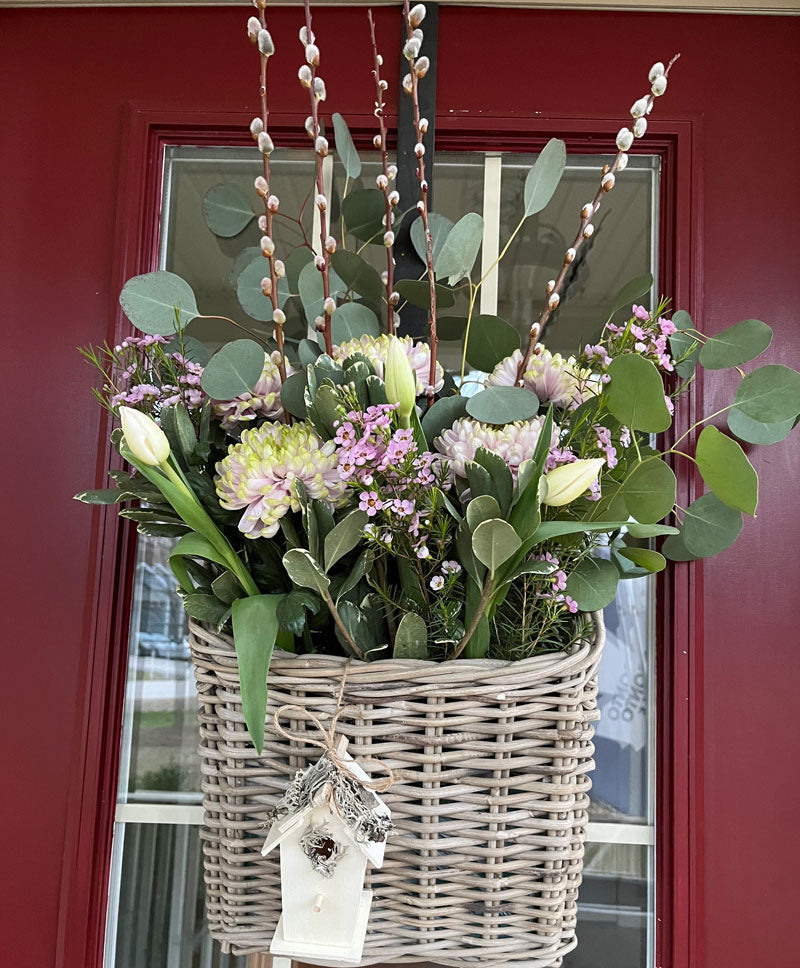 Fresh Flowers Door Basket