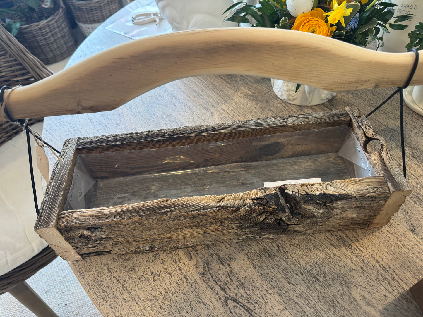Beautiful Handmade Wood Box With Soft Wooden Handle