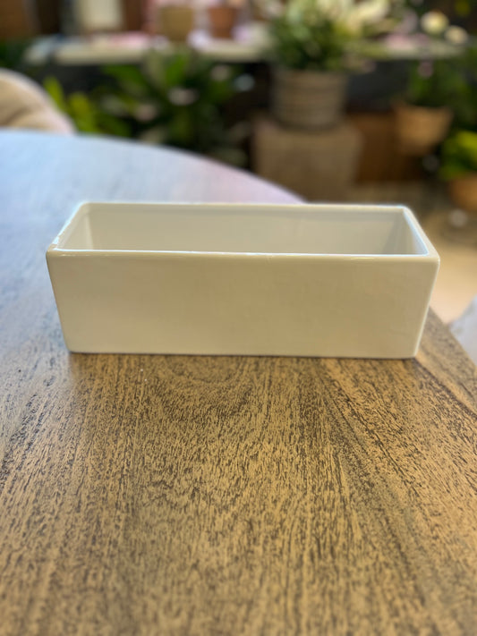 Rectangular White Pot