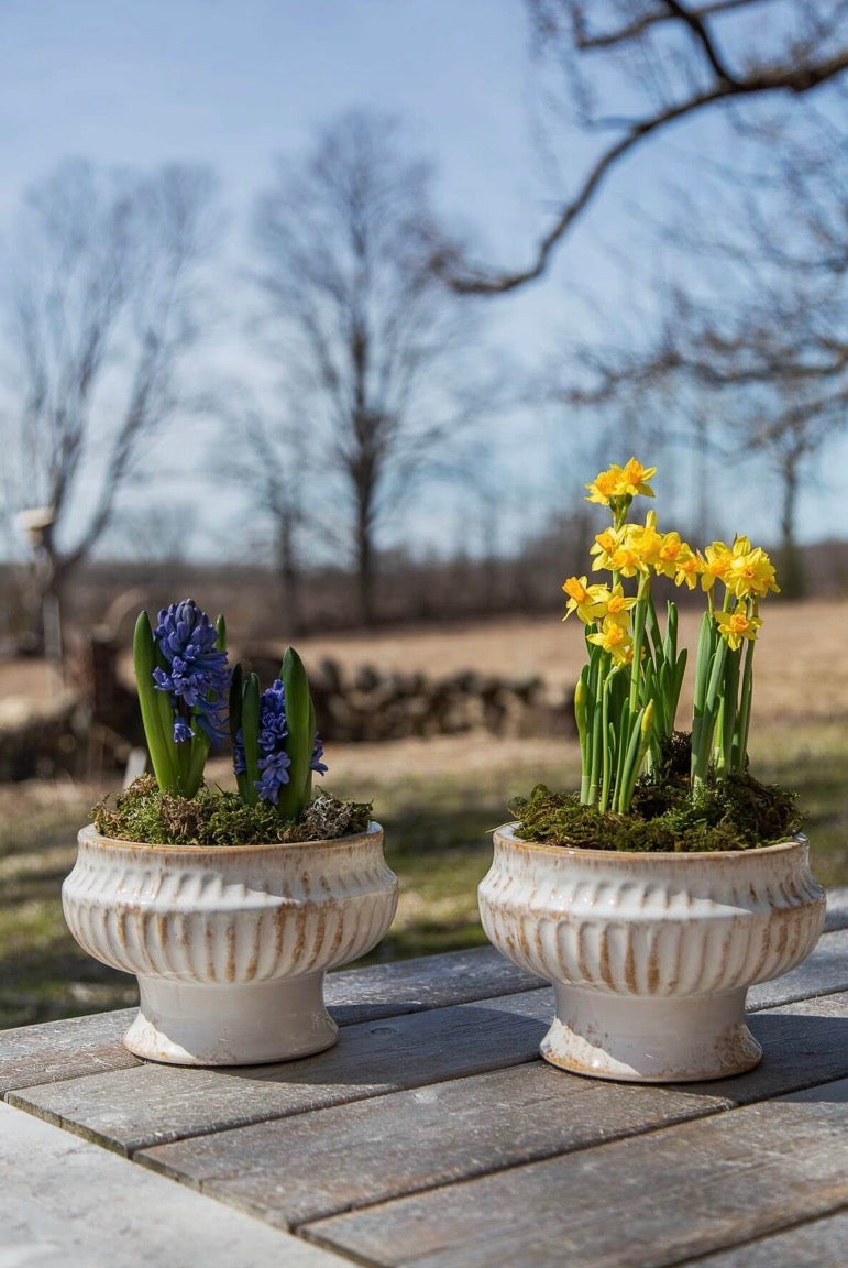 Antique Finish Ceramic Urn Small