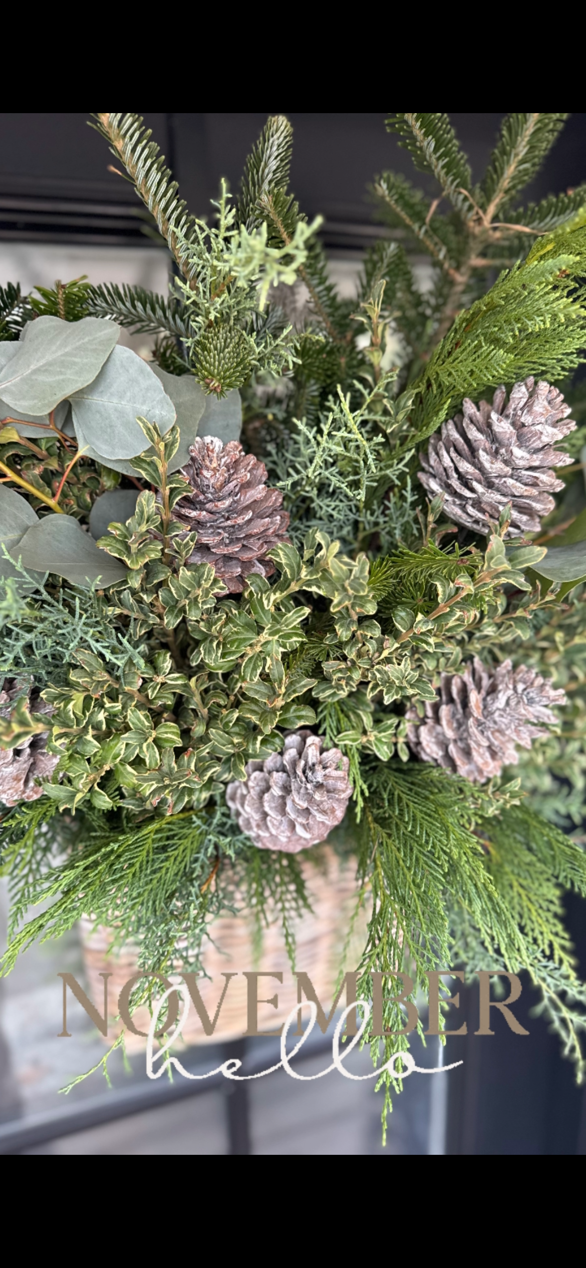 Door Basket with Greenery